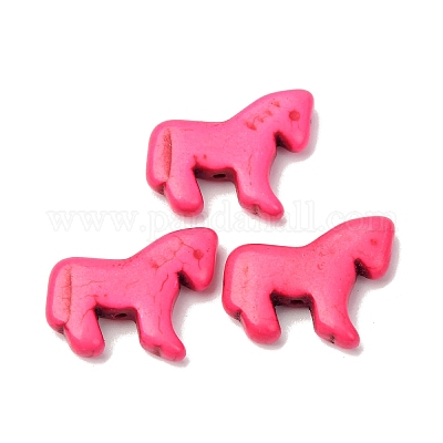 Синтетические бирюзовые бусины в виде лошади G-B015-05-1