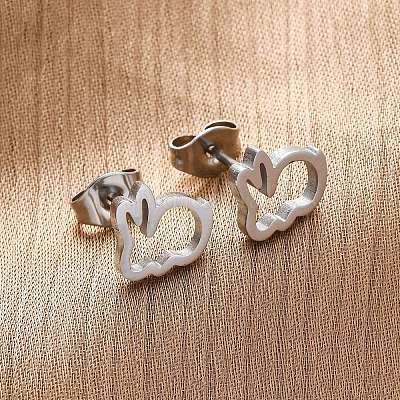 Серьги-гвоздики из нержавеющей стали 304 EJEW-N045-04P-1