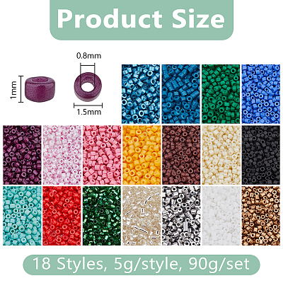 90 г перламутровых цилиндрических бусин SEED-DC0001-18A-1