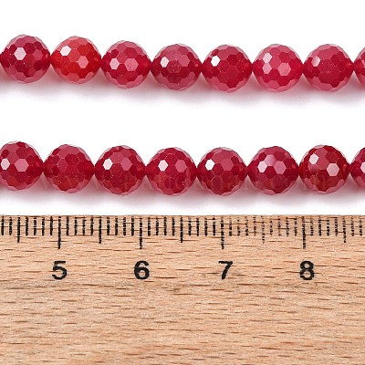 Нити бусин из красного корунда&nbsp;G-Z123-A01-6mm-1