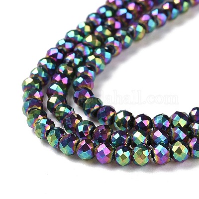 Стеклянные бусины с гальваническим покрытием  GLAA-H021-01B-FP14-1