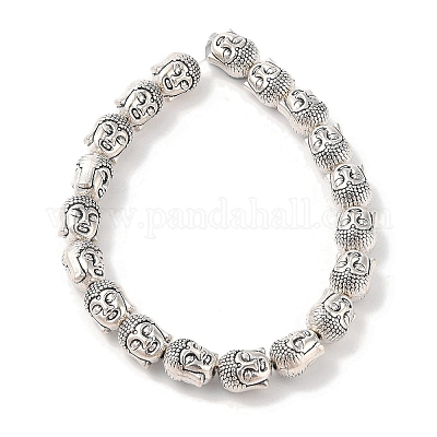 Тибетский стиль Будда голову сплава шарик нити X-TIBEB-O007-23-LF-1