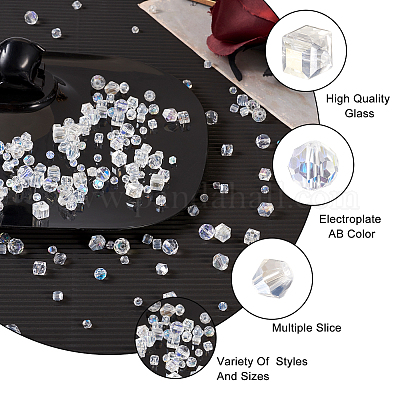 300шт 9 стильные гальванические стеклянные бусины нити EGLA-BY0001-01-1