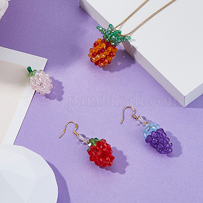 4 шт. 4 вида стеклянных плетеных бусин GLAA-FH0001-83-1