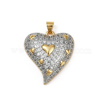 Латунные микропаве прозрачные подвески с фианитом KK-S528-20G-A-1