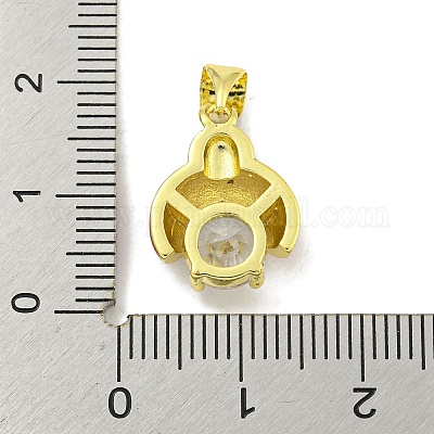 Покрытие стойки латунь микро паве прозрачный кубический цирконий с эмалевой подвеской KK-B091-37G-02-1