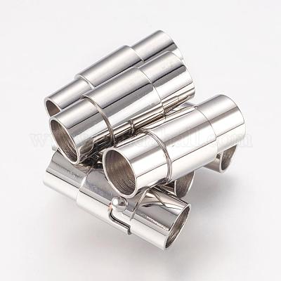 Wholesale Column Stainless Steel Locking Tube Magnetic Bracelet Necklace  Clasps 