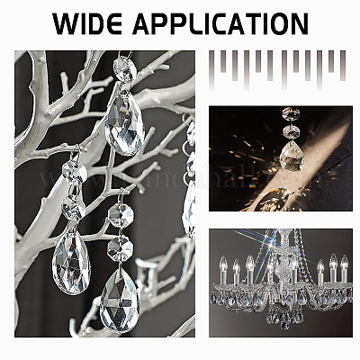 40шт граненые стеклянные подвески в форме капли GLAA-SP0001-11B-1