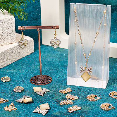 24шт 6 стиля подвески из сплава с кристаллами и стразами FIND-TA0006-20LG-1