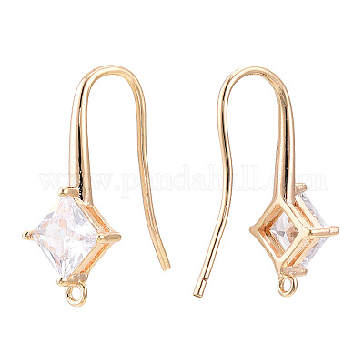 Крюк латунные серьги ZIRC-Q019-002G-1