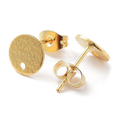 201 плоская круглая фурнитура для сережек-гвоздиков из нержавеющей стали STAS-K259-18B-G-1