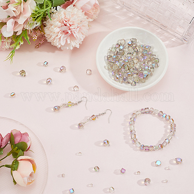 114шт прозрачные гальванические стеклянные бусины GLAA-PA0001-17C-1