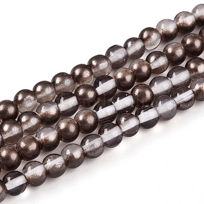 Запекание окрашенные прозрачные стеклянные бусины нити X1-DGLA-N011-4mm-09-1