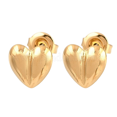 Серьги-гвоздики в форме сердца из нержавеющей стали 304 EJEW-I320-24G-03-1