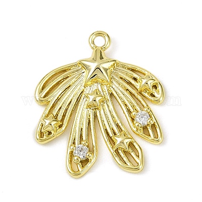 Подвески из латуни с прозрачным фианитом KK-L238-30G-1