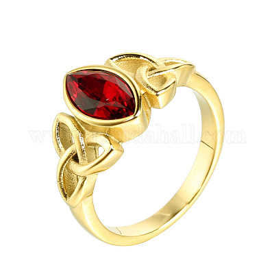 Кольца для пальцев «конский глаз и узел» из нержавеющей стали 304 с кубическим цирконием FS-WG8EA45-03-1