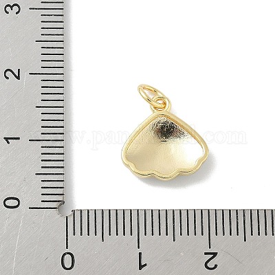 Подвески в форме ракушек из латуни с эмалью KK-B148-02G-02-1