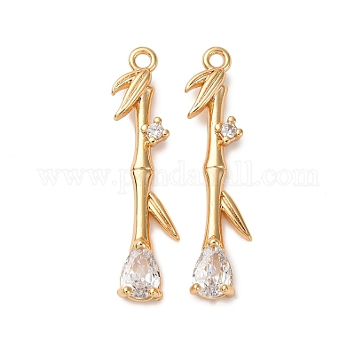 Латунные микропаве прозрачные подвески с фианитом KK-Z112-27G-1
