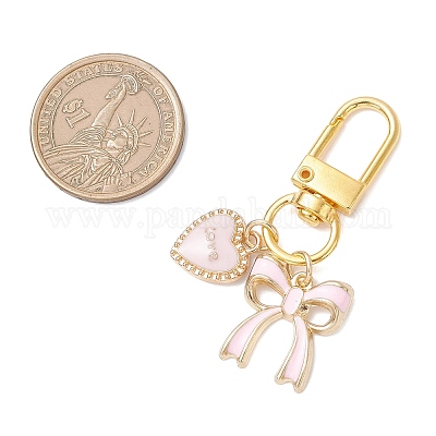 5 шт. подвеска-бантик ко Дню святого Валентина из сплава с эмалью HJEW-JM04471-1