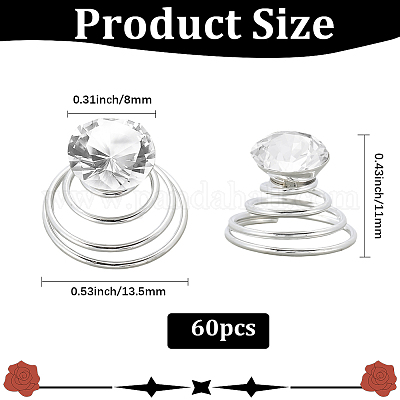 60 шт. спиральная шпилька для волос&nbsp;OHAR-SP0001-11-1