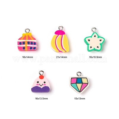 Кулоны из полимерной глины ручной работы 100шт. CLAY-LS0001-03-1