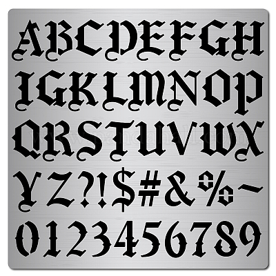 Wholesale GORGECRAFT 6.3 Inch Metal Gothic Font Lettering Stencil