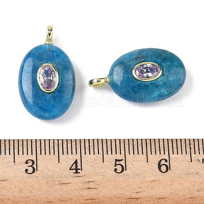 Подвески из натурального апатита и кубического циркония G-Z076-01G-16-1