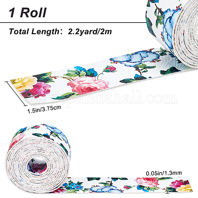 GORGECRAFT Double Sided Printed Leather Strap Strip 1/2 Inch Wide 79 Inch  Long Flower White Leather Belt Strips Wrap Flat Cord for DIY Crafts  Projects Clothing Jewelry Wrapping Making Bag Handles 