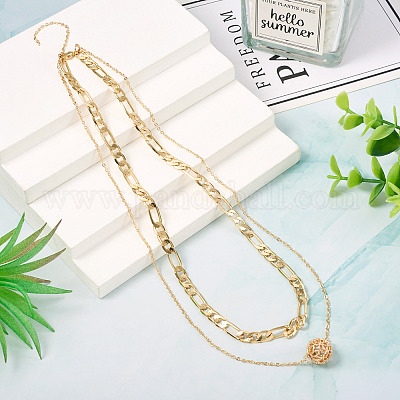 Латунные двухслойные ожерелья NJEW-TAC0020-1