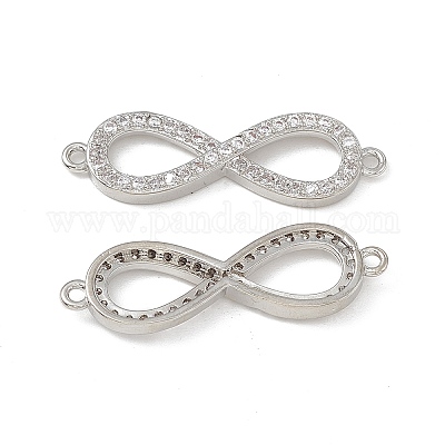 Шармы-соединители из латуни с микропаве из прозрачного кубического циркония KK-E068-VB385-1