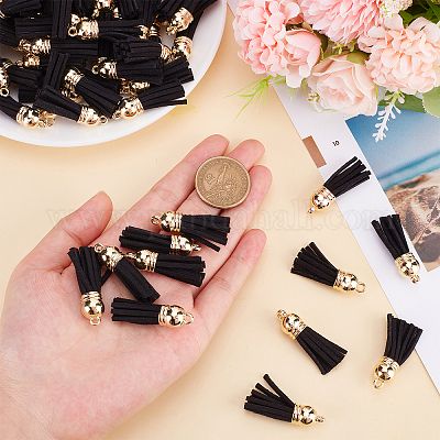 100Pcs Keychain Tassels Faux Leather Pendants Keychain Decoration for  Making Supplies 