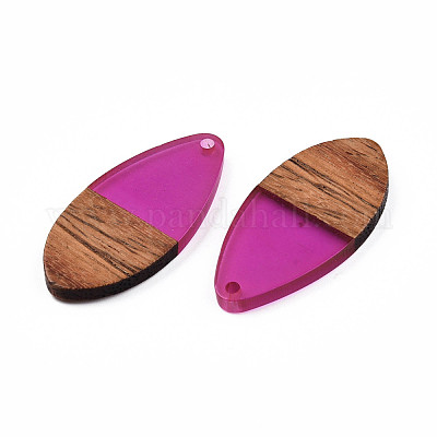 Подвески из прозрачной смолы и ореха RESI-N025-032-C05-1