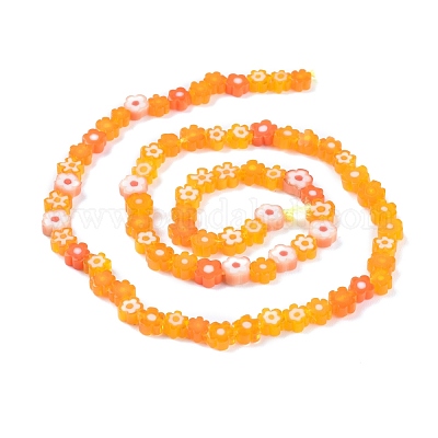 Chapelets de perle de millefiori en verre manuelles&nbsp;X-LAMP-J035-6mm-08-1