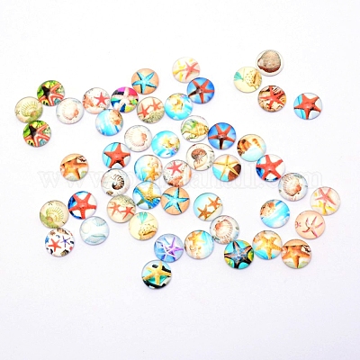 Кабошоны из стекла GLAA-WH0022-50B-1