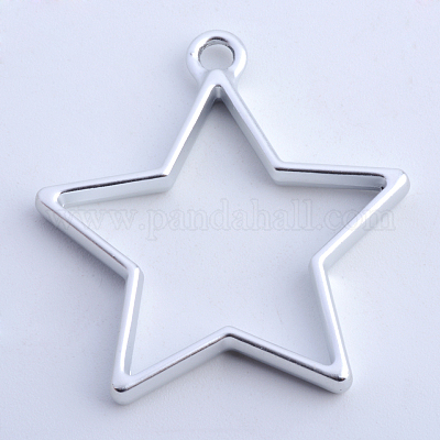 Wholesale Rack Plating Alloy Star Open Back Bezel Pendants - Pandahall.com