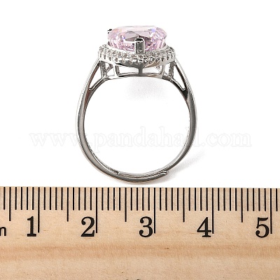 925 перстень из стерлингового серебра с паве из кубических цирконий RJEW-C138-01B-02-1