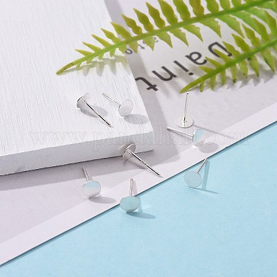 925 серебряная фурнитура для плоских серег-пусетов STER-K167-045D-S-1