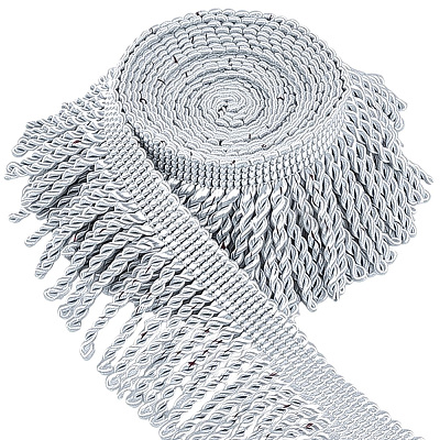 5 ярд полиэстеровых крученых лент с кисточками OCOR-WH20005-39D-1