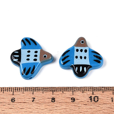 Печатные непрозрачные бусины из смолы&nbsp;RESI-N043-24C-1