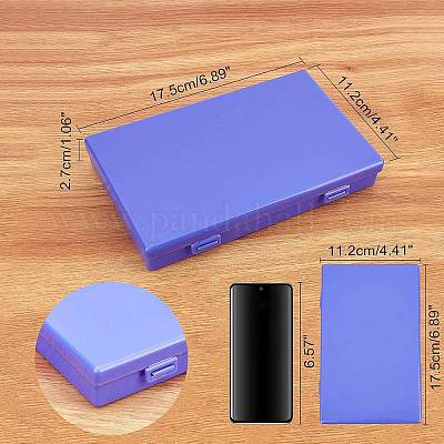 プラスチック箱  ビーズ保存容器  長方形  青紫色  17.5x11.2x2.7cm&nbsp;CON-GA0001-06-1
