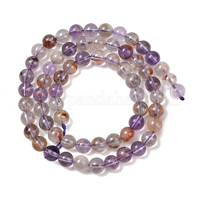 Натуральный фиолетовый рутилированный кварц G-R446-6mm-01A-1