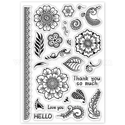 Flower-Leaves Clear Stamps Silicone Stamps for DIY Cards Making
