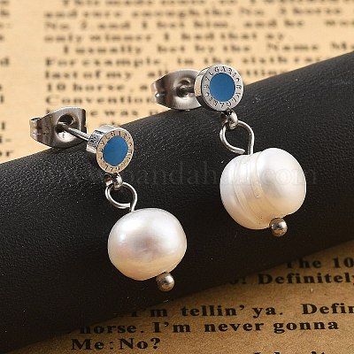 Серьги-гвоздики из нержавеющей стали 304 EJEW-F354-07P-1