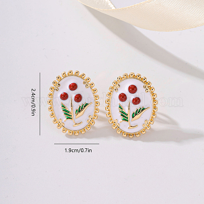 Овальные серьги-клипсы из сплава JF4361-1-1