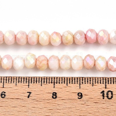 Граненые стеклянные бусины с гальваническим покрытием X-GLAA-C023-02-A03-1