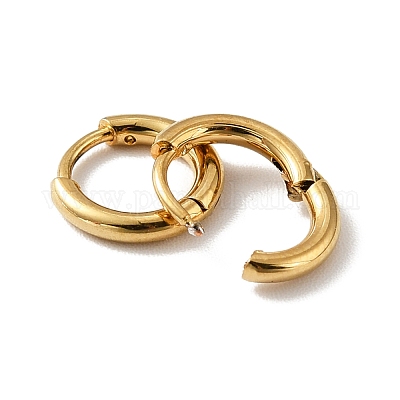 Серьги-кольца Huggie Hoop из нержавеющей стали с вакуумным покрытием PVD 201 STAS-H164-01G-1