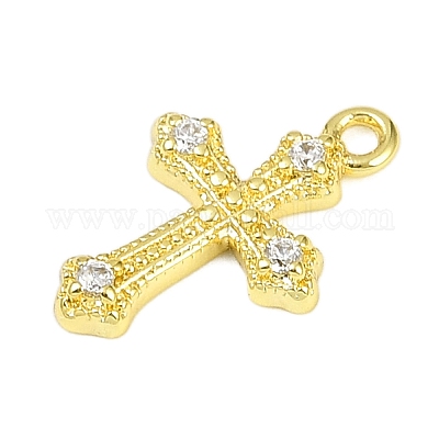 Латунные микропаве прозрачные подвески с фианитом&nbsp;LS-KK-L238-13G-1