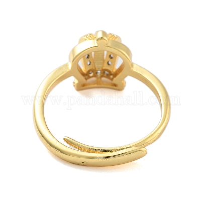 Регулируемые кольца с прозрачной коронкой и цирконием RJEW-L120-017G-03-1