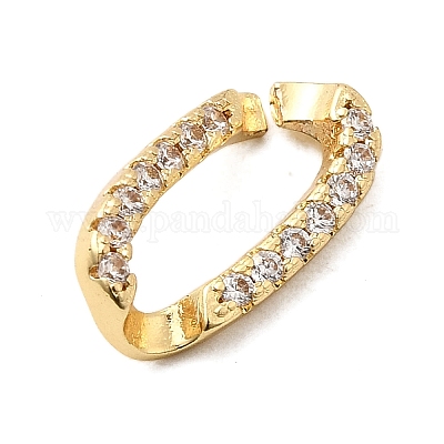 Латунные микропаве прозрачные кубические цирконии витые овальные соединительные кольца KK-A266-08G-1