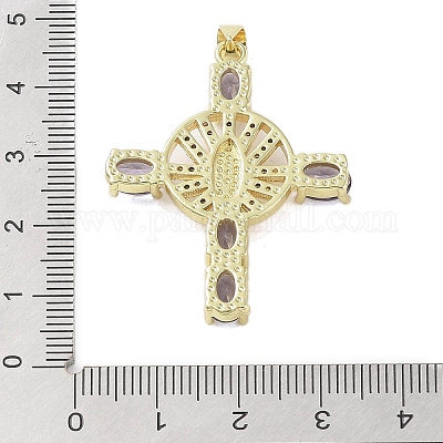 Настоящие 18к позолоченные латунные подвески с микропаве и кубическим цирконием KK-A209-33G-1